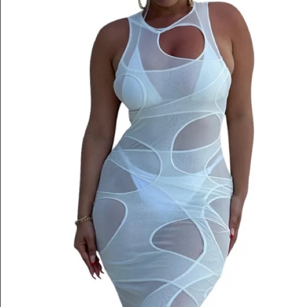 Mesh see through dress
